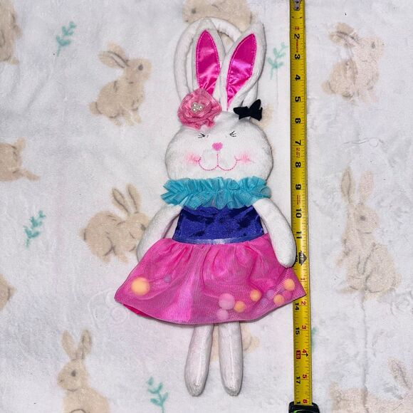 Country Line Bunny Rabbit Plush Zip Purse Easter White Pink Purple - Picture 9 of 10